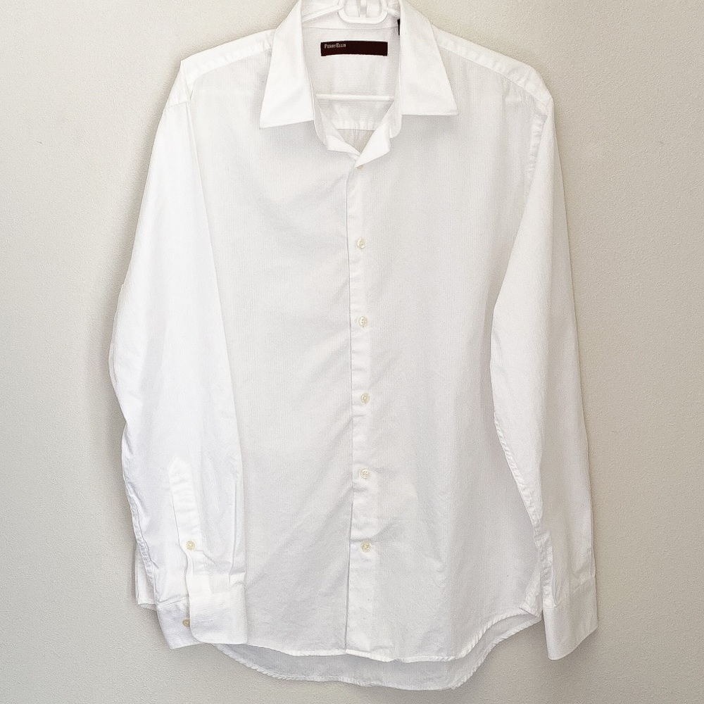 Perry Ellis Dress Shirt White Size Large